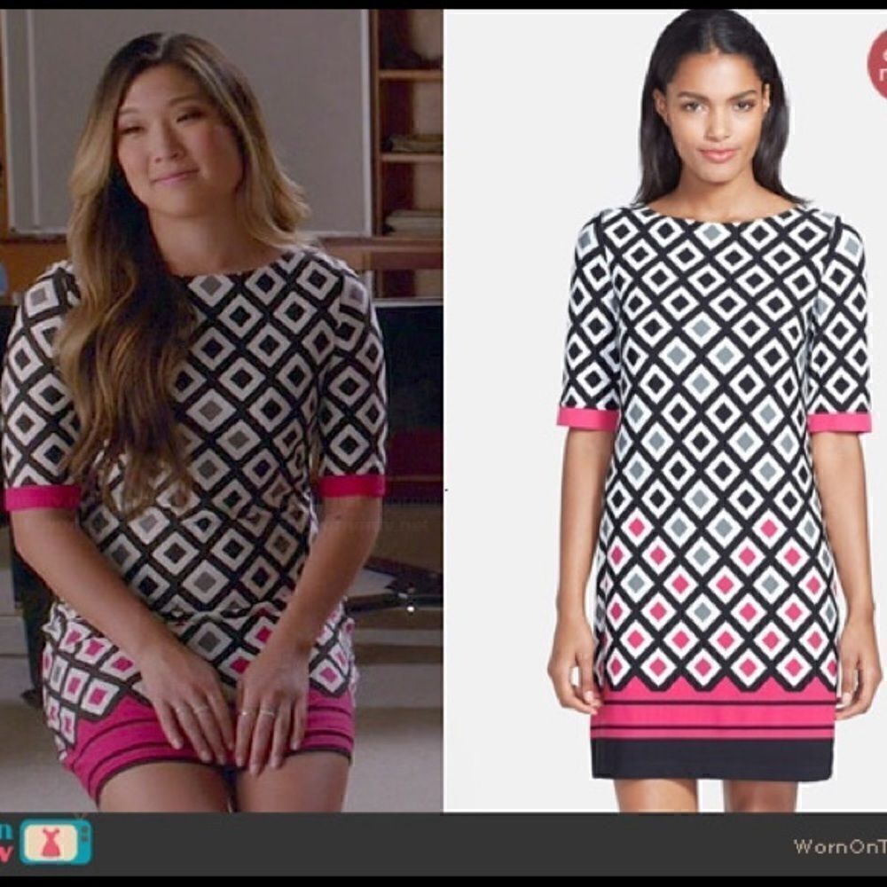 Eliza J Floral Geometric Print Dress